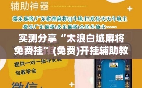 实测分享“太浪白城麻将免费挂”(免费)开挂辅助教学(最新辅助开挂教程)