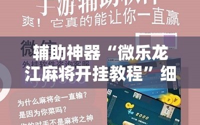 辅助神器“微乐龙江麻将开挂教程”细辅助教程分享