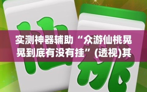 实测神器辅助“众游仙桃晃晃到底有没有挂”(透视)其实确实有挂