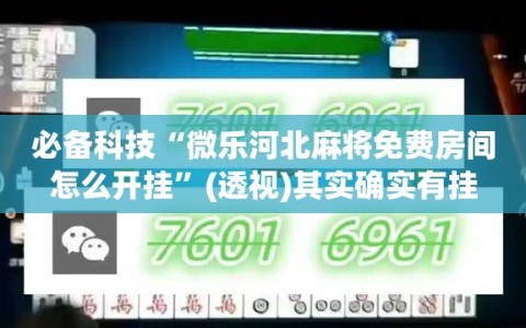 必备科技“微乐河北麻将免费房间怎么开挂”(透视)其实确实有挂
