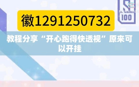 教程分享“开心跑得快透视”原来可以开挂