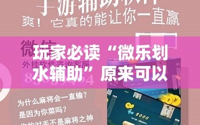 玩家必读“微乐划水辅助”原来可以开挂