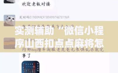 实测辅助“微信小程序山西扣点点麻将怎么开挂”开挂(透视)辅助神器