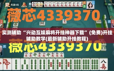 实测辅助“兴动互娱麻将开挂神器下载”(免费)开挂辅助教学(最新辅助开挂教程)