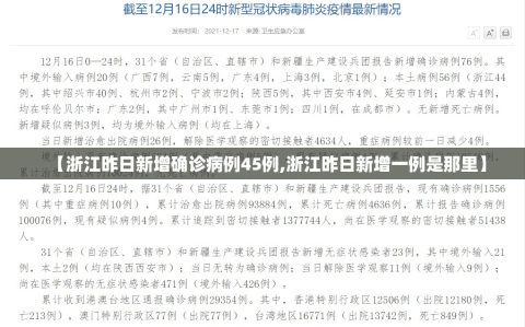 【浙江昨日新增确诊病例45例,浙江昨日新增一例是那里】