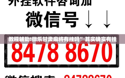 教程辅助!微乐甘肃麻将有挂吗”其实确实有挂