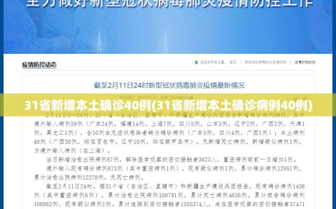 31省新增本土确诊40例(31省新增本土确诊病例40例)