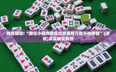 教程辅助!“微信小程序微乐北京麻将万能开挂神器”(透视)其实确实有挂