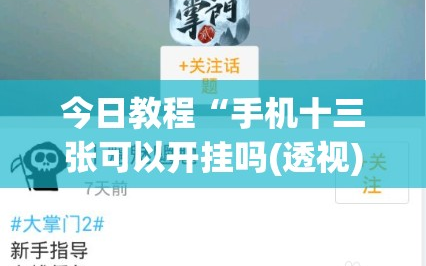 今日教程“手机十三张可以开挂吗(透视)”开挂辅助脚本+详细开挂安装教程