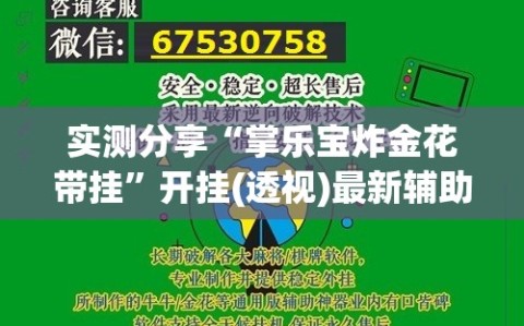 实测分享“掌乐宝炸金花带挂”开挂(透视)最新辅助详细