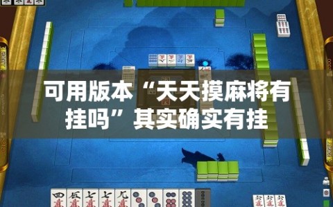 可用版本“天天摸麻将有挂吗”其实确实有挂