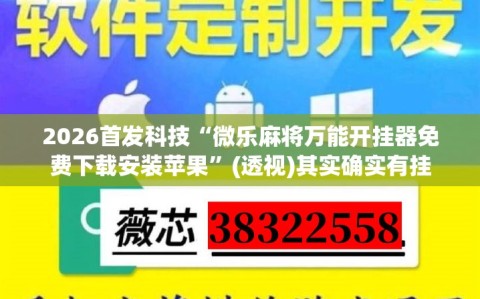 2026首发科技“微乐麻将万能开挂器免费下载安装苹果”(透视)其实确实有挂