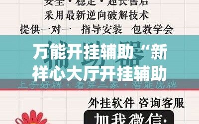 万能开挂辅助“新祥心大厅开挂辅助器通用版”(辅助神器)开挂详细教程
