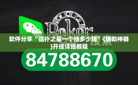 软件分享“德扑之星一个挂多少钱”(辅助神器)开挂详细教程