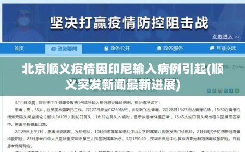 北京顺义疫情因印尼输入病例引起(顺义突发新闻最新进展)
