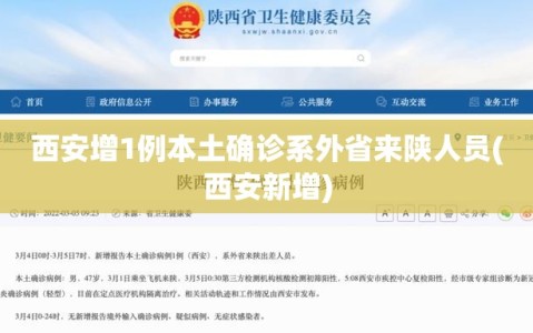 西安增1例本土确诊系外省来陕人员(西安新增)