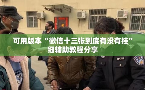 可用版本“微信十三张到底有没有挂”细辅助教程分享