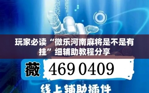 玩家必读“微乐河南麻将是不是有挂”细辅助教程分享