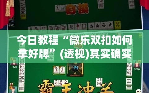 今日教程“微乐双扣如何拿好牌”(透视)其实确实有挂