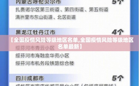 【全国疫情风险等级地区名单,全国疫情风险等级地区名单最新】