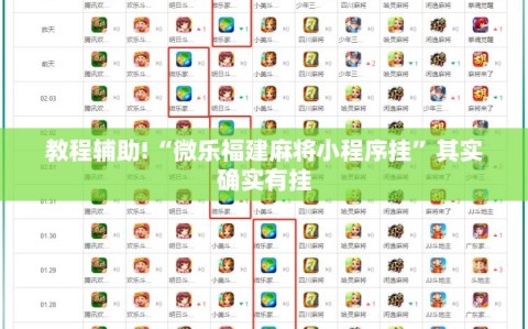 教程辅助!“微乐福建麻将小程序挂”其实确实有挂