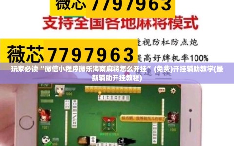 玩家必读“微信小程序微乐海南麻将怎么开挂”(免费)开挂辅助教学(最新辅助开挂教程)