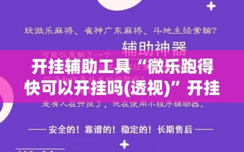 开挂辅助工具“微乐跑得快可以开挂吗(透视)”开挂辅助脚本+详细开挂安装教程