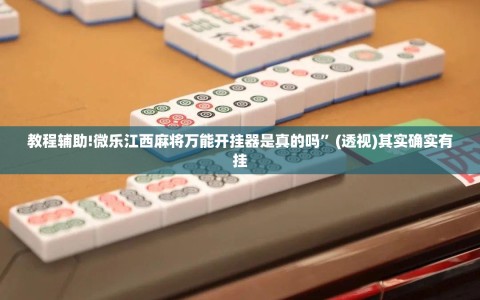 教程辅助!微乐江西麻将万能开挂器是真的吗”(透视)其实确实有挂