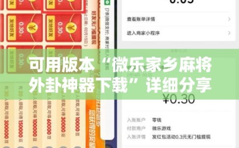 可用版本“微乐家乡麻将外卦神器下载”详细分享装挂步骤