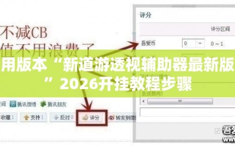 可用版本“新道游透视辅助器最新版本”2026开挂教程步骤