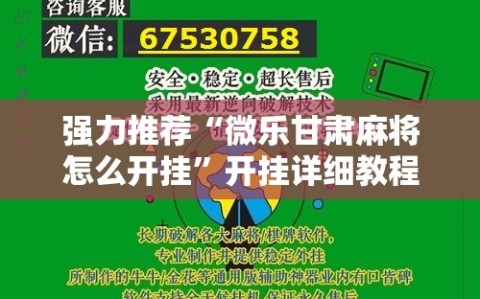 强力推荐“微乐甘肃麻将怎么开挂”开挂详细教程