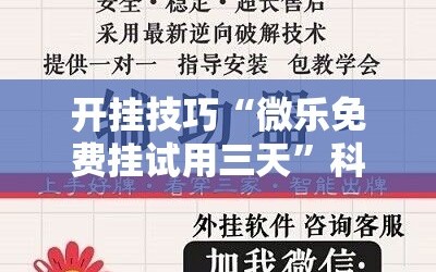 开挂技巧“微乐免费挂试用三天”科技辅助神器手机版