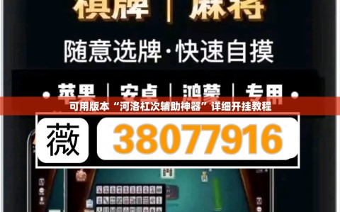 可用版本“河洛杠次辅助神器”详细开挂教程