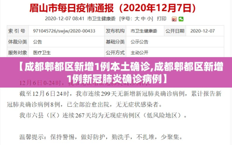 【成都郫都区新增1例本土确诊,成都郫都区新增1例新冠肺炎确诊病例】