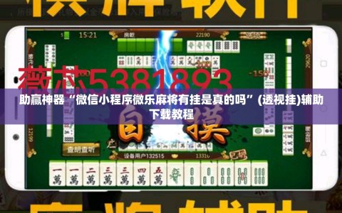 助赢神器“微信小程序微乐麻将有挂是真的吗”(透视挂)辅助下载教程