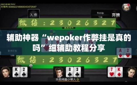 辅助神器“wepoker作弊挂是真的吗”细辅助教程分享