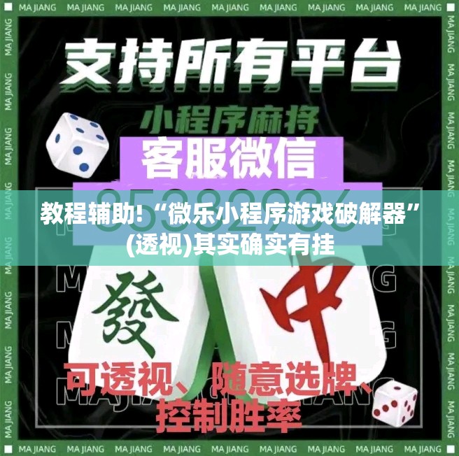 教程辅助!“微乐小程序游戏破解器	”(透视)其实确实有挂
