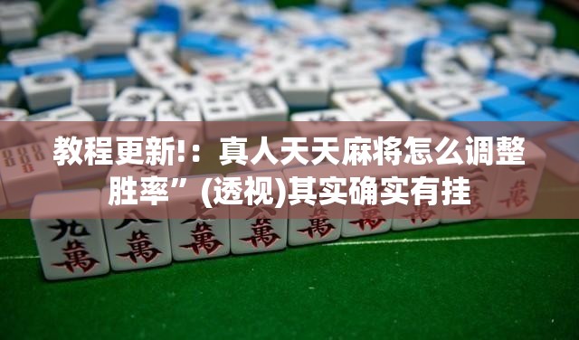 教程更新!：真人天天麻将怎么调整胜率”(透视)其实确实有挂