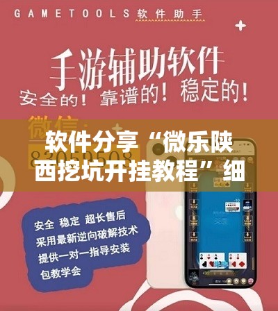 软件分享“微乐陕西挖坑开挂教程”细辅助教程分享