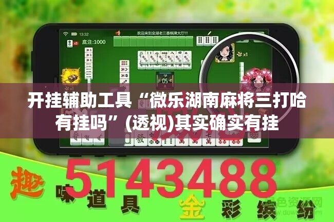 开挂辅助工具“微乐湖南麻将三打哈有挂吗	”(透视)其实确实有挂