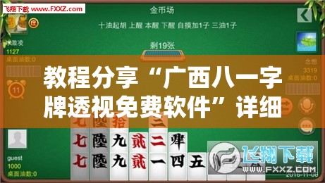 教程分享“广西八一字牌透视免费软件”详细分享装挂步骤