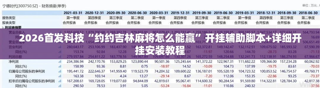 2026首发科技“约约吉林麻将怎么能赢”开挂辅助脚本+详细开挂安装教程