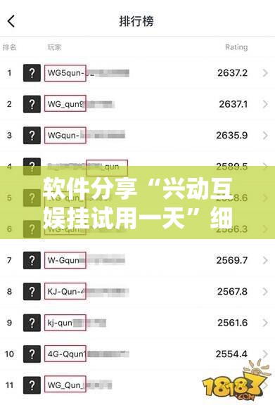软件分享“兴动互娱挂试用一天	”细辅助教程分享