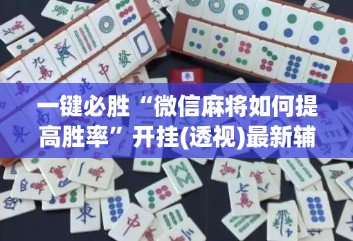 一键必胜“微信麻将如何提高胜率”开挂(透视)最新辅助详细