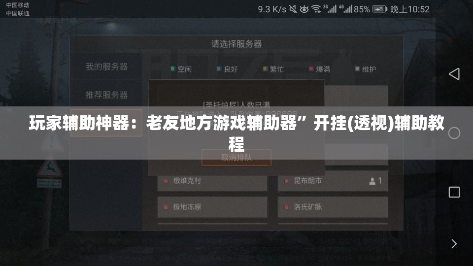 玩家辅助神器：老友地方游戏辅助器”开挂(透视)辅助教程
