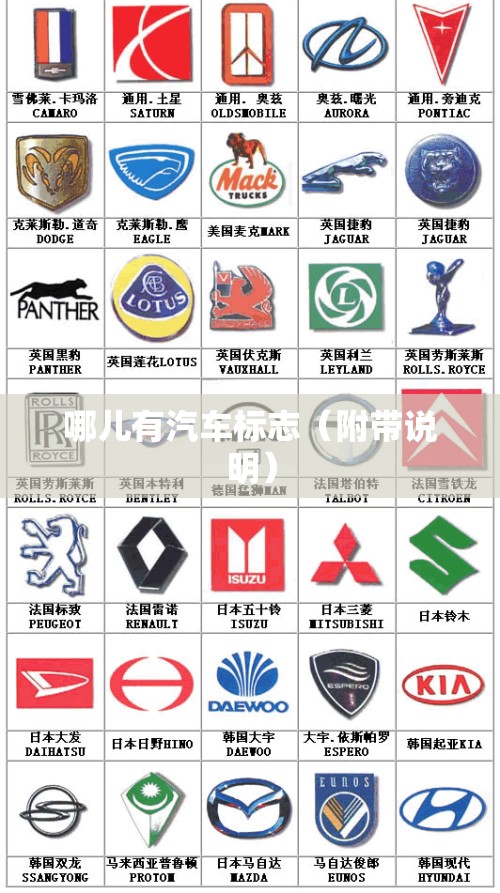 哪儿有汽车标志（附带说明）