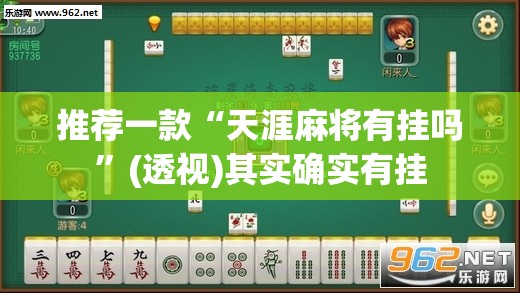 推荐一款“天涯麻将有挂吗”(透视)其实确实有挂