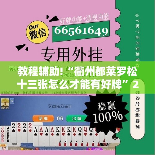 教程辅助!“衢州都莱罗松十三张怎么才能有好牌”2026开挂教程步骤