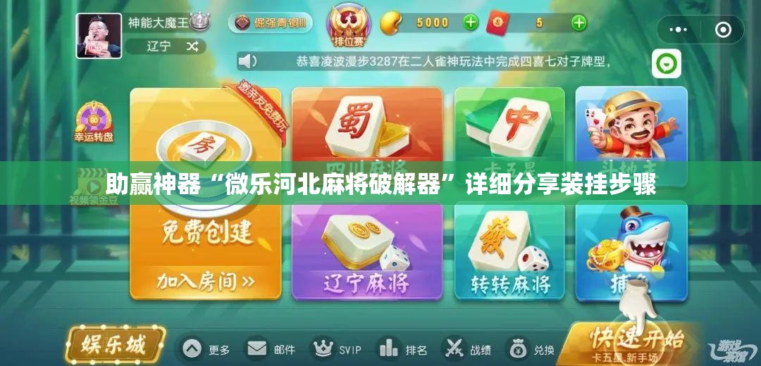 助赢神器“微乐河北麻将破解器”详细分享装挂步骤
