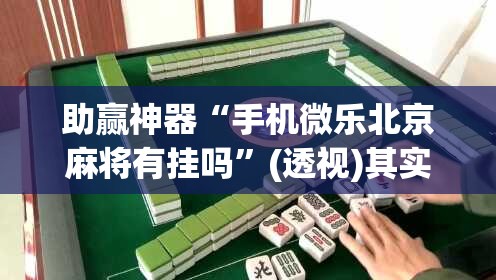 助赢神器“手机微乐北京麻将有挂吗”(透视)其实确实有挂